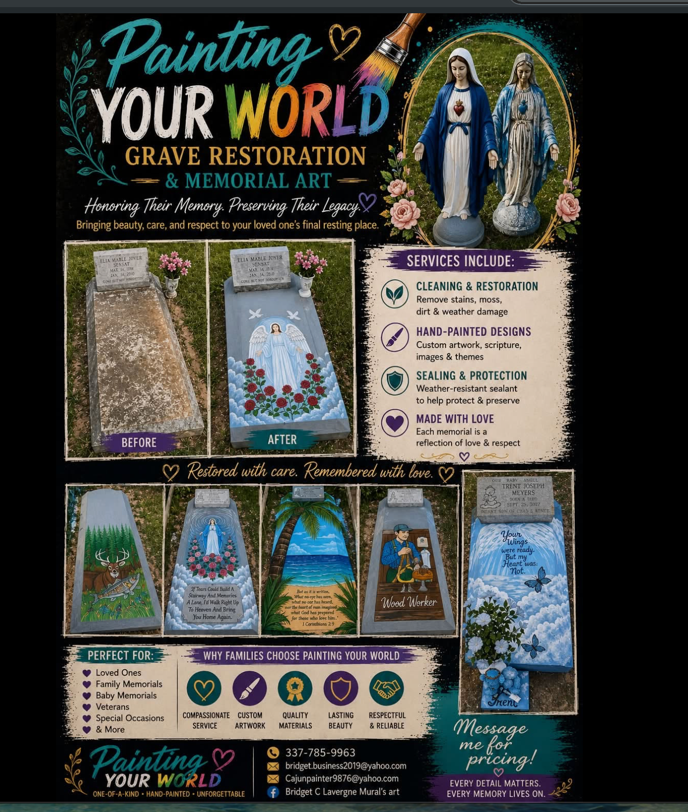 Examples of grave restoration and memorial art