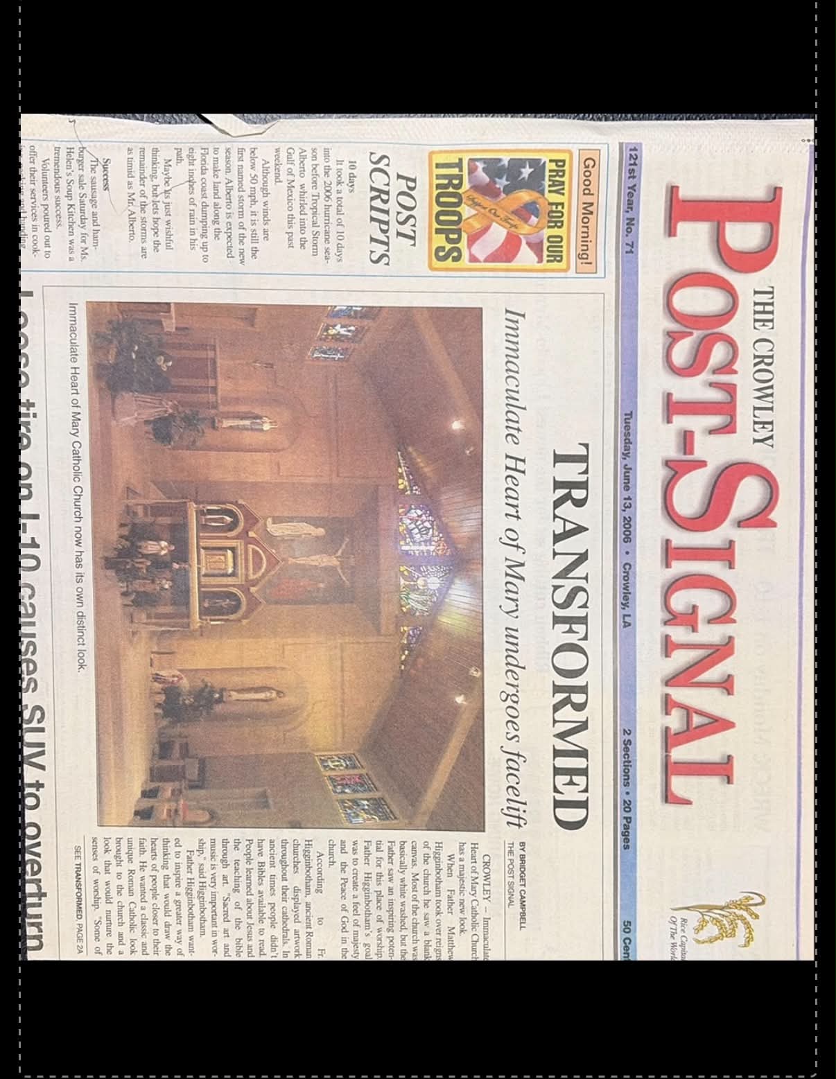 Transformed newspaper feature